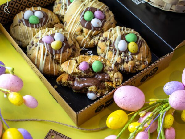 Mini egg cookies in Stuffed Cookies box