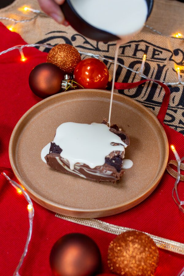 Ferrero layered Christmas Brownie loaf