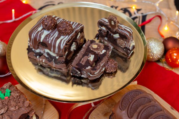 Ferrero layered Christmas Brownie loaf