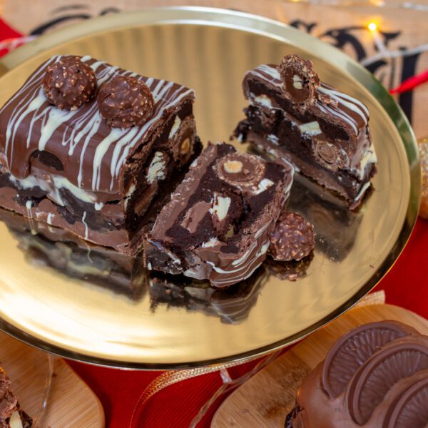 Ferrero layered Christmas Brownie loaf