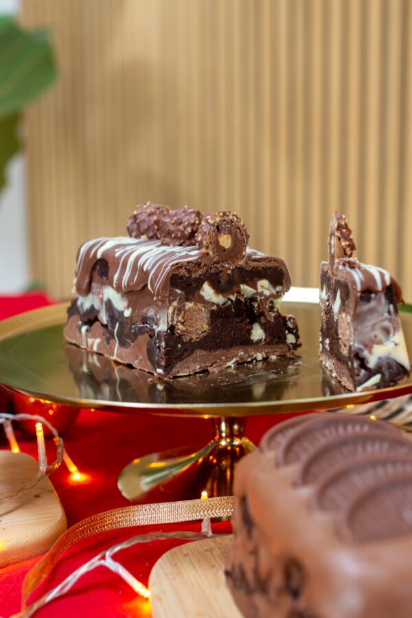 Ferrero layered Christmas Brownie loaf