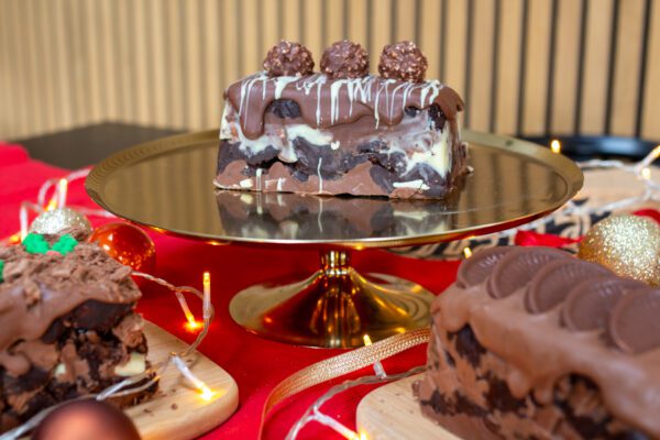 Ferrero layered Christmas Brownie loaf