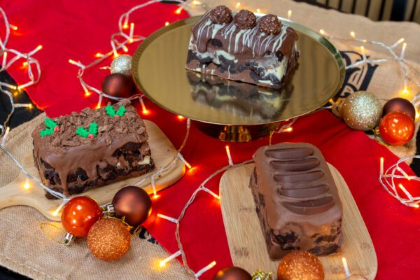 Ferrero layered Christmas Brownie loaf